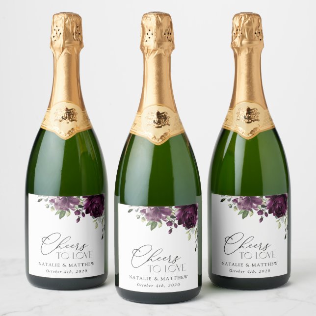 Lila blommor, Plum Flowers, Boho, Blommigt Bröllop (Flaskor)