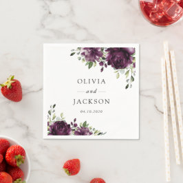 Lila blommor, Plum Flowers, Boho, Blommigt Bröllop Pappersservett