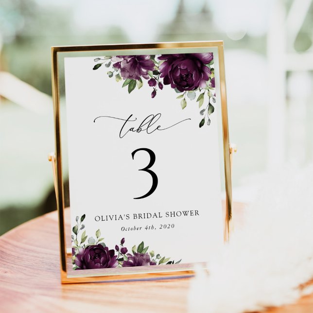 Lila blommor, Plum Flowers, Boho, Bordsnummer (Skapare uppladdad)