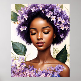 Lila blommor Porträtt Poster
