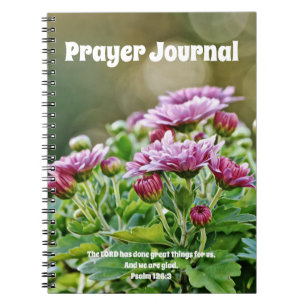 Lila blommor Prayer Journal bärbar dator Anteckningsbok