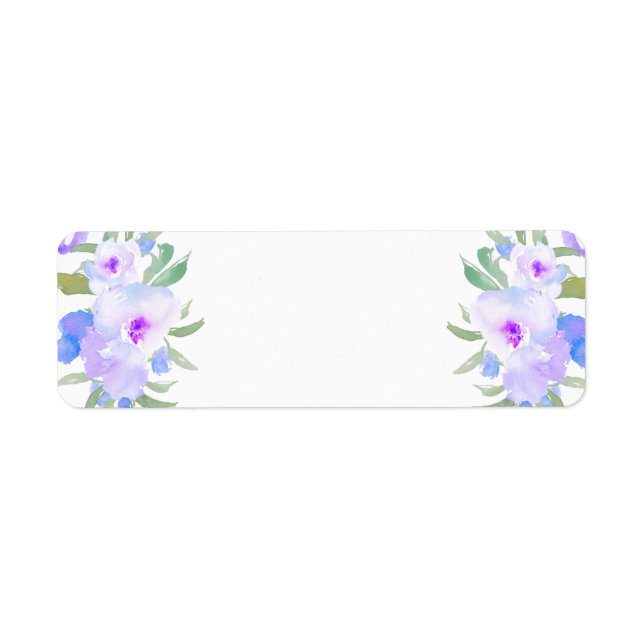 lila blommor returadress etikett (Framsidan)