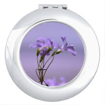 Lila blommor Rund kompakt spegel