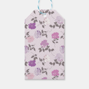 LILA BLOMMOR SKADER PRESENTETIKETT