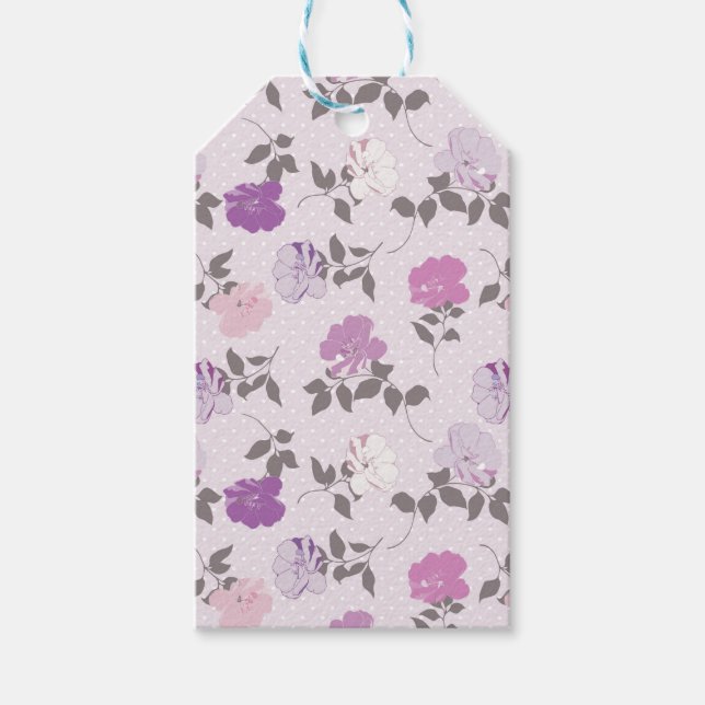 LILA BLOMMOR SKADER PRESENTETIKETT (Framsidan)