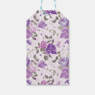 LILA BLOMMOR SKADER PRESENTETIKETT