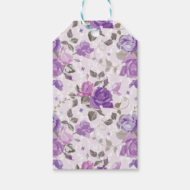 LILA BLOMMOR SKADER PRESENTETIKETT (Framsidan)