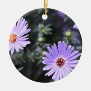 Lila blommor Sommarfotografi, Blommigt Julgransprydnad Keramik