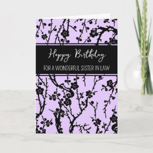 Lila blommor syster i Lag Birthday Kort