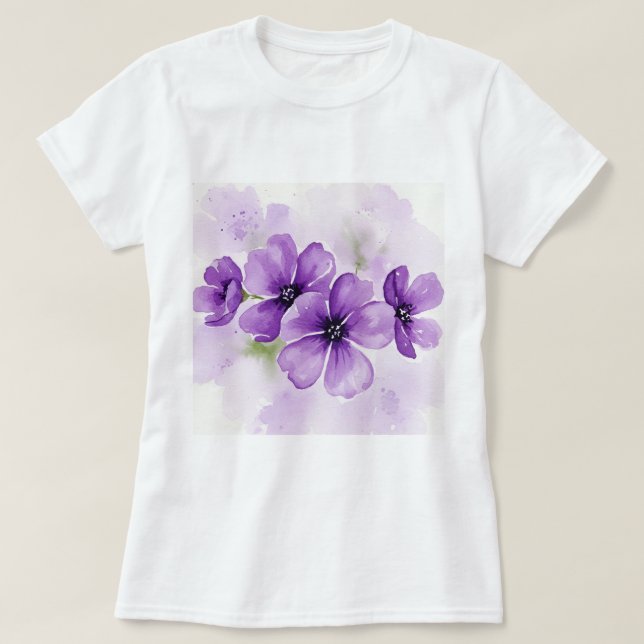 Lila blommor t shirt (Design framsida)