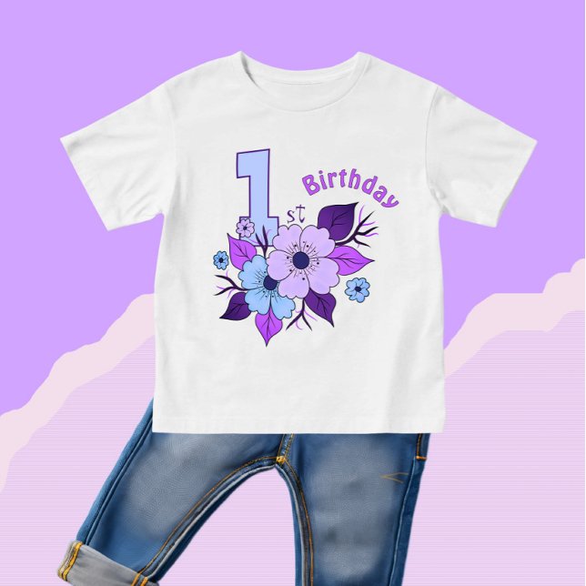 Lila blommor t shirt (Skapare uppladdad)