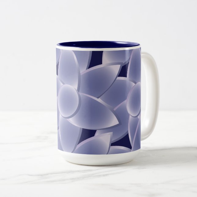 Lila blommor Två-Tonad mugg (Framsida höger)