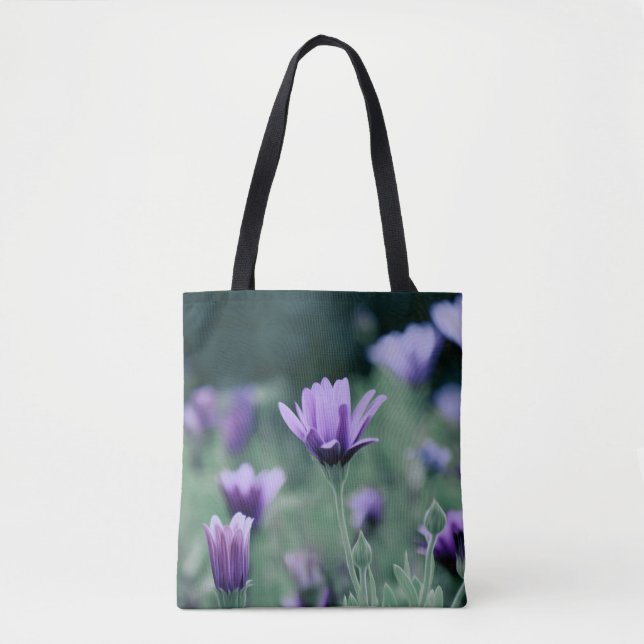 Lila blommor tygkasse (Framsida)