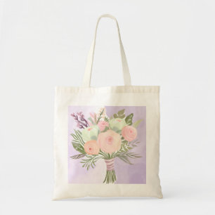Lila blommor tygkasse