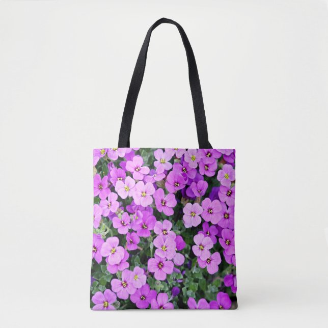 Lila blommor tygkasse (Framsida)
