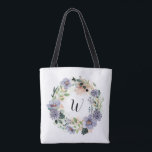 Lila blommor, utandningsmonogram Toxt Bag Tygkasse<br><div class="desc">Ge den här vackra personligen till väskan med en personlig av krans av lila och blommor i trädgården med ett monogram med chic. MATCHING-OBJEKT i vår butik.</div>
