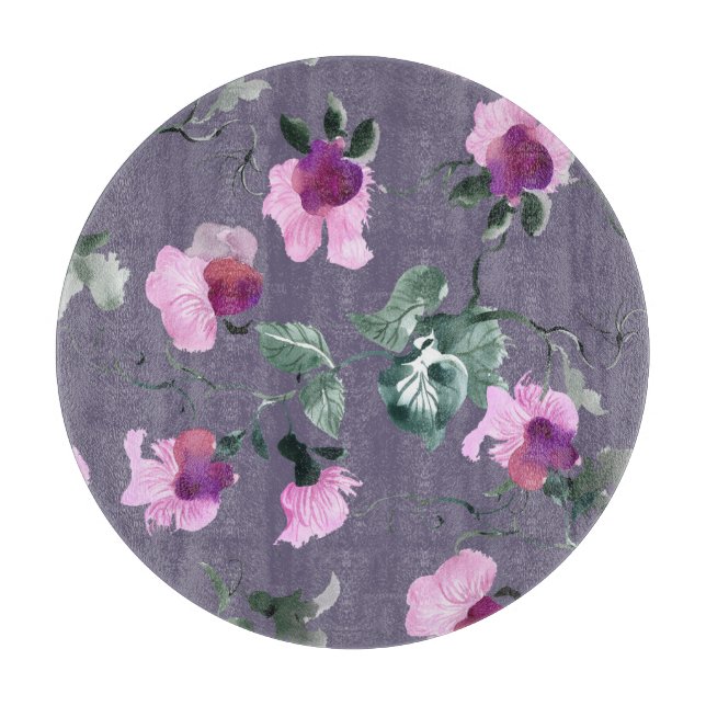 Lila blommor: vattenfärgen, sömlös mönster. (Framsidan)