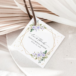 Lila blommor, vita blommor, Boho, Möhippa Gåvor Etiketter