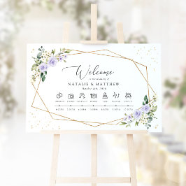 Lila blommor, vita blommor, tidslinjen Bröllop Poster