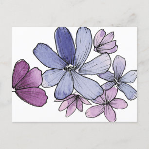 Lila blommor vykort