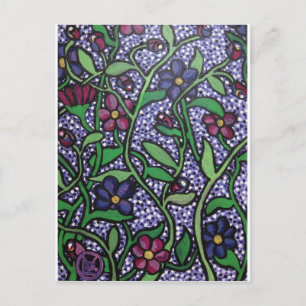 lila blommor vykort