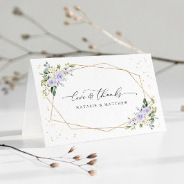 Lila blommor, White Flowers, Boho, Bröllop Tack Kort