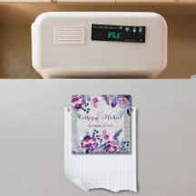 Lila blommotiv och silverglitter