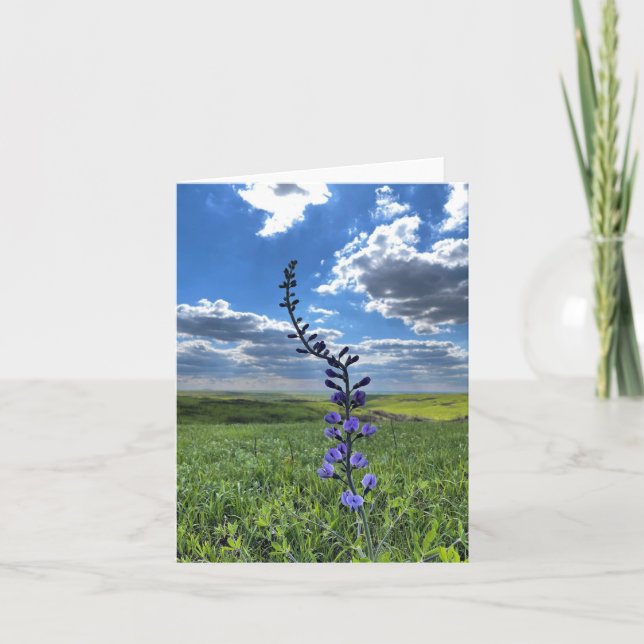 lila blomnotecard (blank inuti) kort (Framsida)