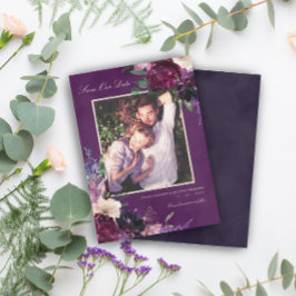 Lila Blomster Foto Spara Vår Datum Meddelande