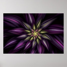 LILA BLOMSTERBURST – MYSISK BLOMSTERMANDALA KONST POSTER