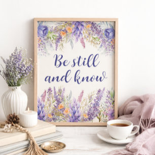 Lila blomsterdekoration för kristet hem poster