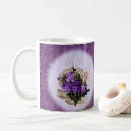 Lila blomsterdesignad klassisk mugg elegant 
