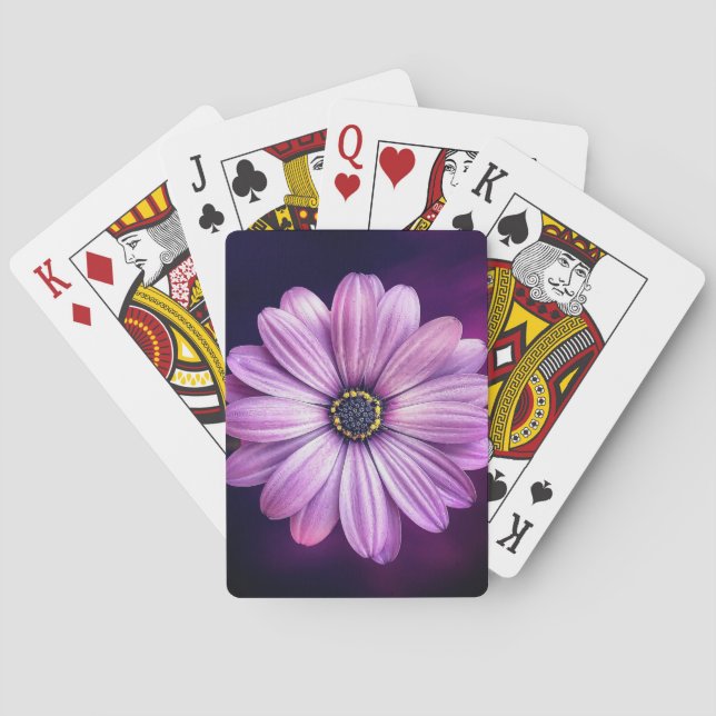 Lila Blomsterkort Casinokort (Baksidan)