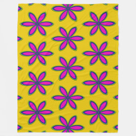 Lila blomsterplätt fleecefilt