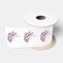 Lila blomstersatinsband