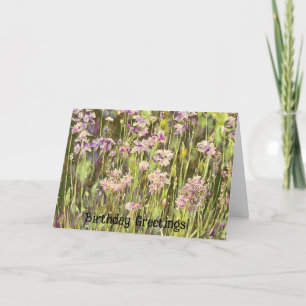 Lila Blomsterträdgård Art Birthday Card Kort