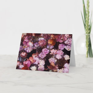 Lila Blomsterträdgård Art Note Card Kort