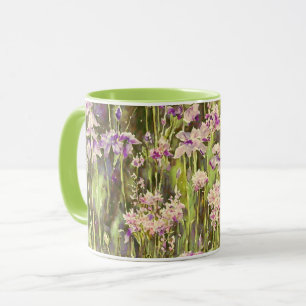 Lila Blomsterträdgård Blommigt Art Mugg Kopp