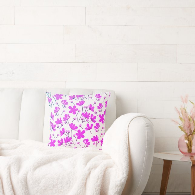 Lila Blomsterträdgård Kudde (Soffa)