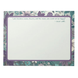 Lila Blomsterträdgård Life Quote bärbar dator Anteckningsblock