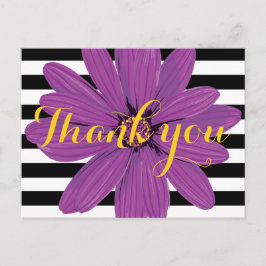 Lila Blomsvarta och vita band Vykort