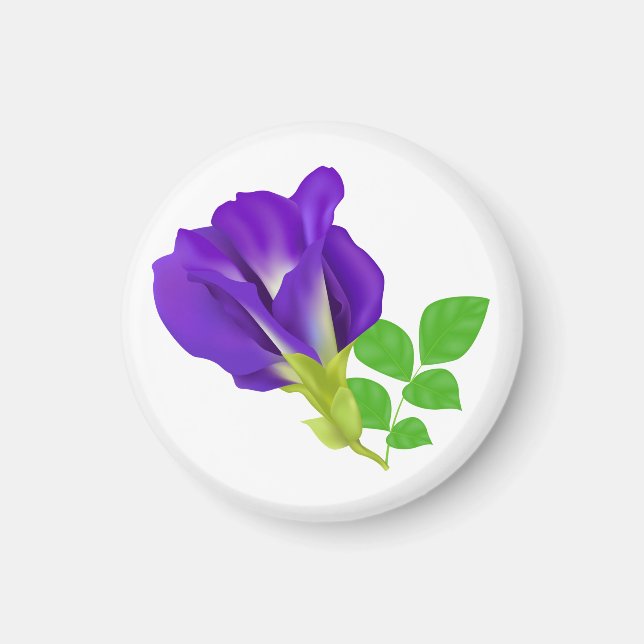 Lila Bloom Blommigt Gift-figursättning Magnet (Framsidan)
