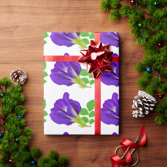 Lila Bloom Blommigt Gift-figursättning Presentpapper (Julgåva)