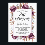 Lila Bloom Watercolor 21:a födelsedagsinbjudan Inbjudningar<br><div class="desc">Mer söt Modern Blommigt Watercolor Birthday-inbjudan i Little Bayleigh Store!</div>