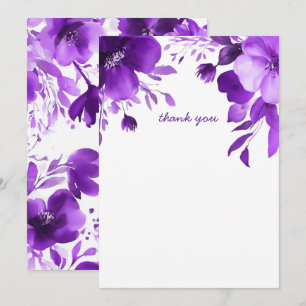 Lila Blooms Watercolor Möhippa ANPASSNINGSBAR Tack Kort