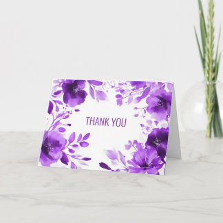 Lila Blooms Watercolor TACK ANPASSNINGSBAR Kort
