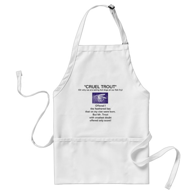 "Lila Blöt Fly-Cruel Trout" Apron Förkläde (Framsidan)