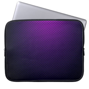 Lila Blue Black carbon fiber mönstrad Laptop Fodral
