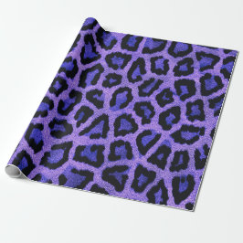 Lila Blue Black Leopard Animal Print Presentpapper