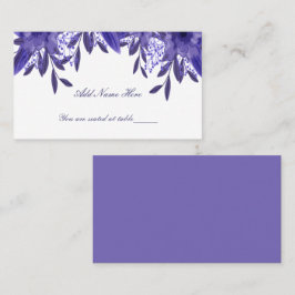 Lila Blue Blommigt Foliage Bord Place Card Placeringskort